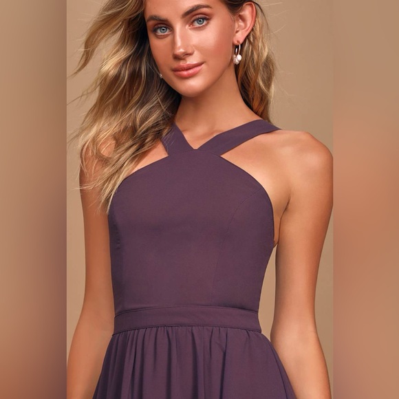 NWOT Lulus Air of Romance Dusty Purple Maxi Dress - Picture 3 of 8